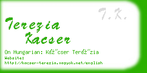 terezia kacser business card